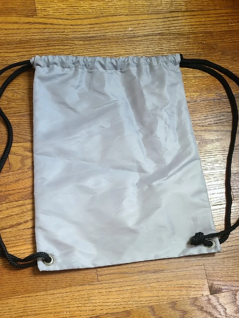 Hunter Light Gray Drawstring Backpack with Black Cords